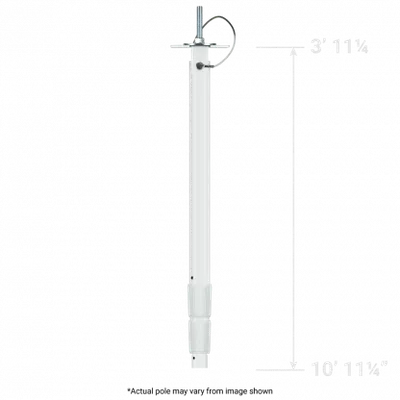 Clinton Electronics Camera Pole White- adjustable from 3’ 11” to 10’ 11” (CE-CP412W)